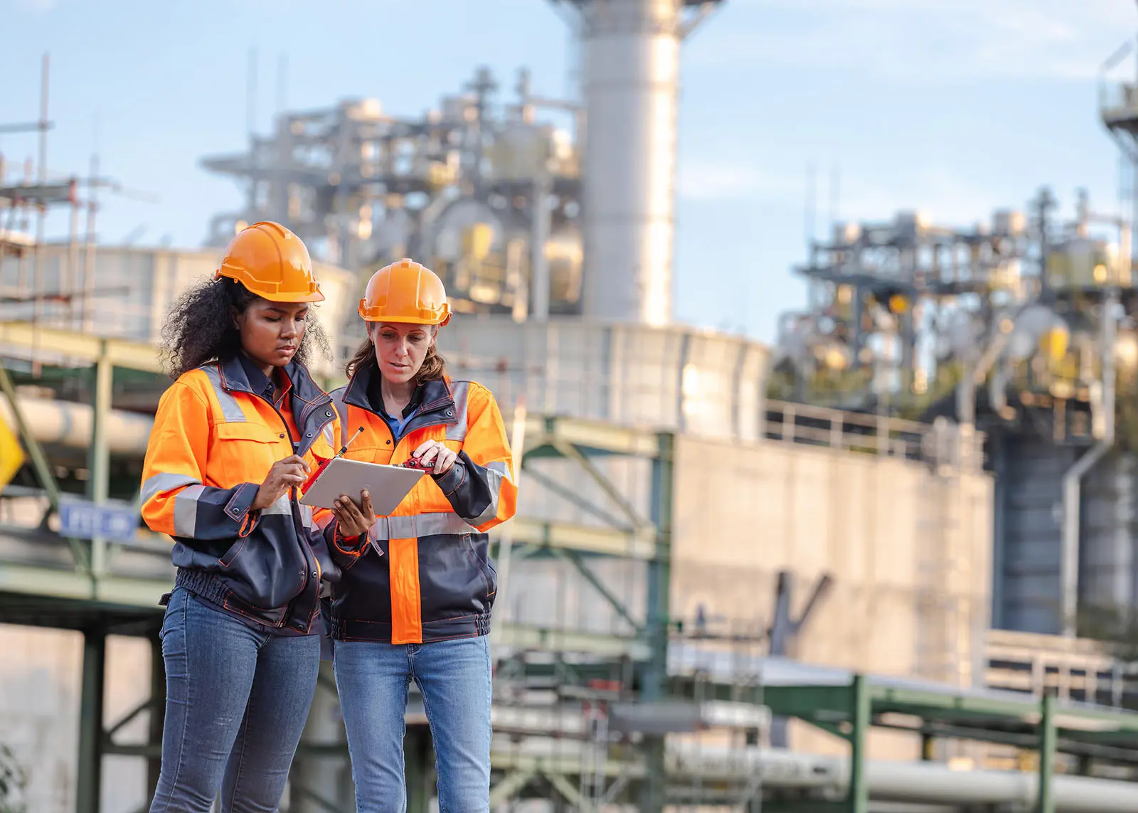 Engineers Inspecting Operations at a Water Pumping Station with