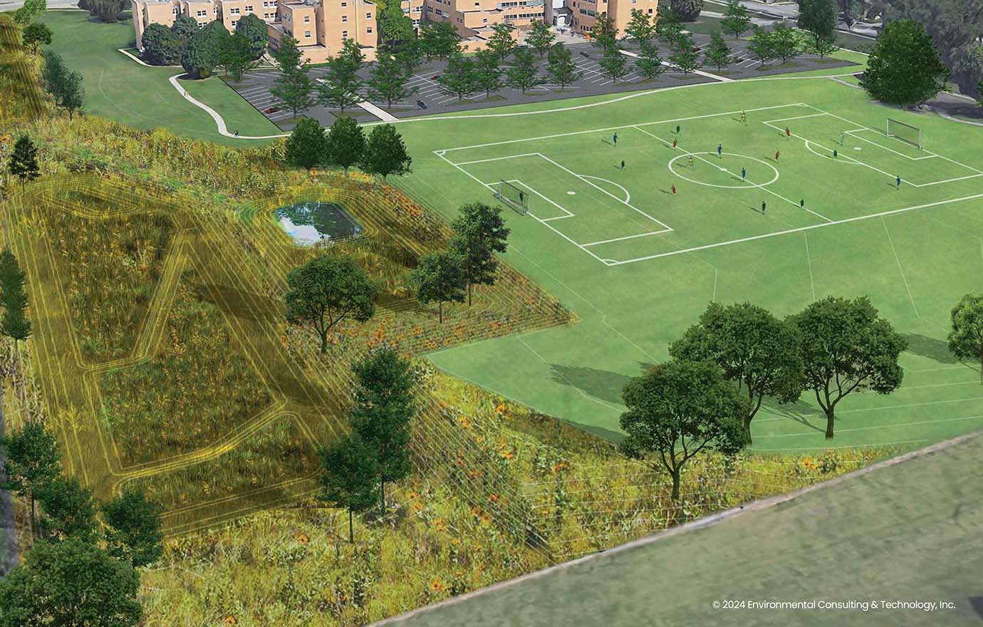 Construction view of the River Hills wetland